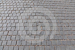 harmonic pattern of grey cobble stones