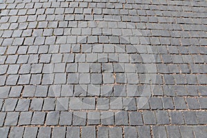 harmonic pattern of grey cobble stones photo