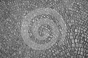 Harmonic pattern of nfloor with grey cobble stones