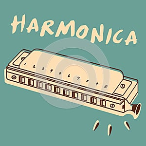 Harmonica vector photo