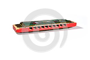 Harmonica isolated on white background,