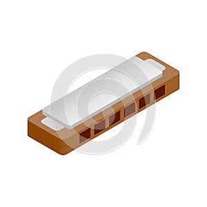 Harmonica isometric 3d icon