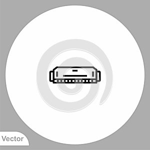 Harmonica vector icon sign symbol
