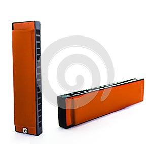 Harmonica On a White background