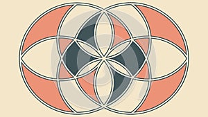 Harmonious abstract floral geometric pattern design, vector design Generative AI