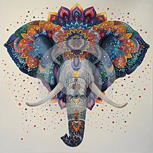 Harmonious blend of animal grace and mandala intricacy a splash of colors creating a peaceful