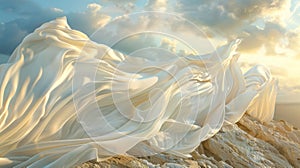 A harmonious blend of fabric and stone creating a pictureperfect moment photo