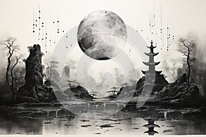 Harmonious singing stones, resonating with celestial melodies when struck - Generative AI