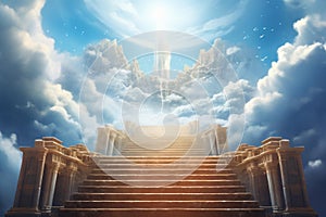 Harmonious Stairway to heaven. Generate Ai photo