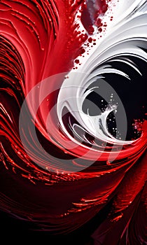 Harmony in Contrast: Red and White Abstract