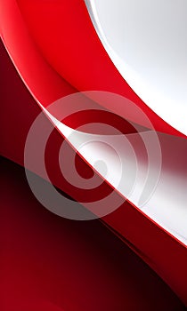 Harmony in Contrast: Red and White Abstract