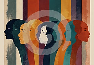 Harmony in Diversity: Abstract Illustration diverse women