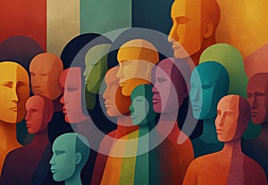 Harmony in Diversity: Abstract Illustration of people