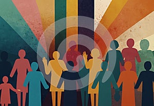 Harmony in Diversity: Abstract and inclusive Illustration diverse people