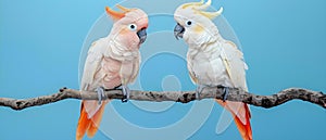 Harmony in Feathers: Cockatoos in a Symphony of Companionship. Concept Animal Behavior, Avian