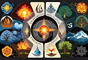 Harmony of the Five Elements of Nature - Air, Water, Fire, Earth, Space