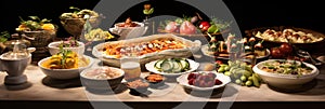 Harmony of Flavor - A Captivating Culinary Ensemble of Exquisite Dishes and Elegant Settings - generative AI