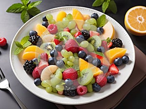 harmony of flavors: professionally styled fruit salad for epicurean delight photo