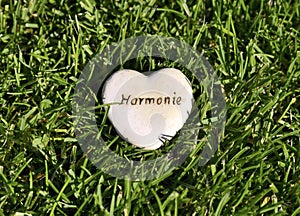 Harmony heart in grass