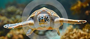 Harmony in Motion: A Marine Turtle\'s Silent Plea. Concept Ocean Conservation, Marine Life, photo