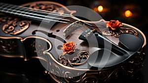 Harmony Unveiled: A Mesmerizing Detail Photo of a Violin photo