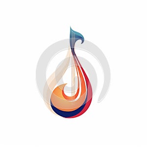 Harmony Waves: Abstract Expressionist Guitar Logo
