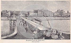 Vintage black and white photo of Brighton from the West Pier 1900s