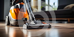 Harness the Cleaning Power of a Vacuum Cleaner on Carpets. Concept Spot Cleaning, Carpet Maintenance, Removing Pet Hair,