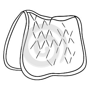 Harness for a horse saddle cloth for riding vector illustration in line style for a coloring book