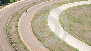 Harness Racers on Horse Race Track Hippodrome