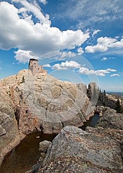 Harney Peak Fire Lookout Tower in Custer State Park in the Black Hills of SD