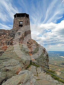 Black Elk Peak / Harney Peak Fire Lookout Tower in Custer State Park in Black Hills of South Dakota