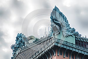 Harold Washington Library roof detail, Chicago, Illinois photo