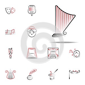 harp icon. handdraw icons universal set for web and mobile