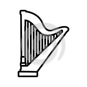 Harp icon vector. Music illustration sign. Orchestra symbol or logo.