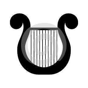 Harp icon vector. Music illustration sign. Orchestra symbol or logo.