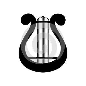 Harp icon vector. Music illustration sign. Orchestra symbol or logo.