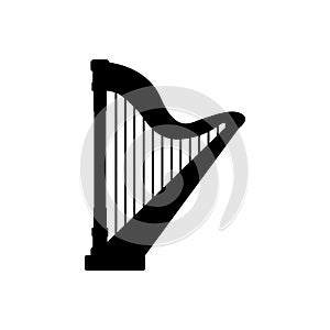 Harp icon vector. Music illustration sign. Orchestra symbol or logo.
