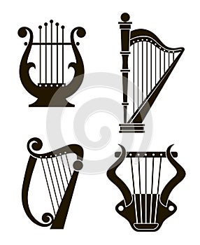 Harp and lyre icons