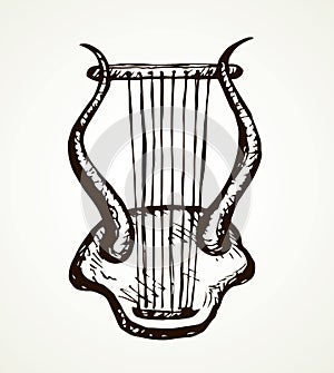 Harp. Vector drawing