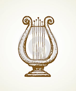 Harp. Vector drawing