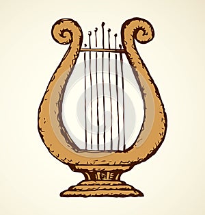 Harp. Vector drawing