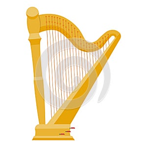 Harp vector illustration. harp on white background