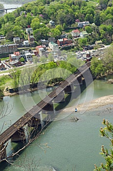 Harper`s Ferry Skyline From A Mountain