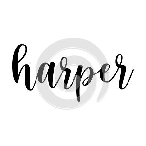 Harper stylish artistic handwriting name on the white background. Isolated illustration