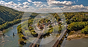 Harpers Ferry Overlook Panorama in Autumn