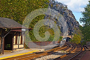 Harpers Ferry railroad tunnel in West Virginia, USA.