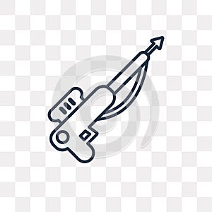 Harpoon vector icon isolated on transparent background, linear H