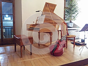 Harpsichord and viola da gamba photo