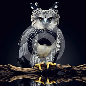 Harpy Eagle isolated on black background photo